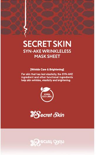 Маска  для лица тканевая со змеиным ядом Syn Ake Wrinkleless Mask Sheet, 20г Secret Skin